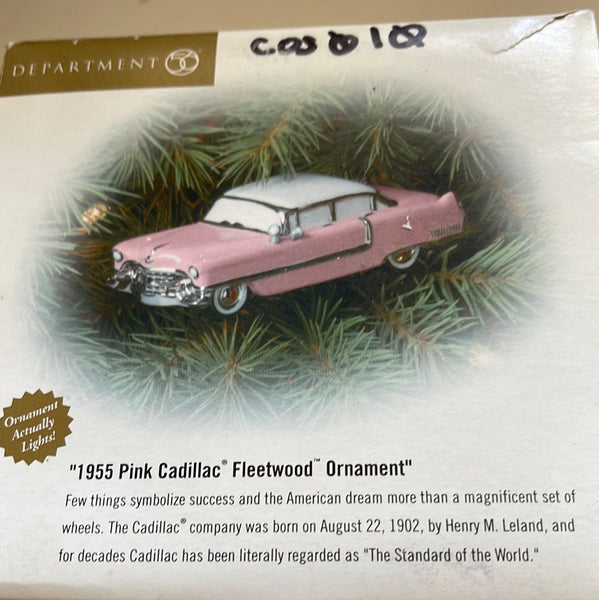 1955 Pink Cadillac Fleetwood Ornament – 56 Memory Lane