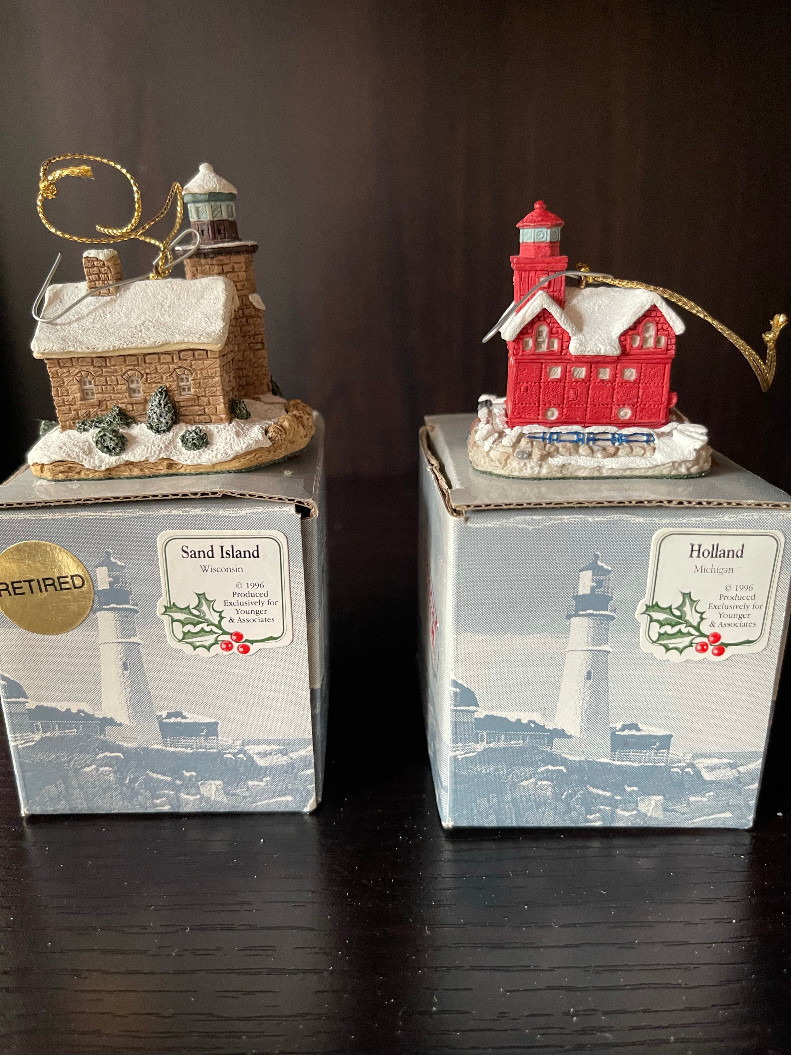 Set of Two Harbour Lights Ornaments